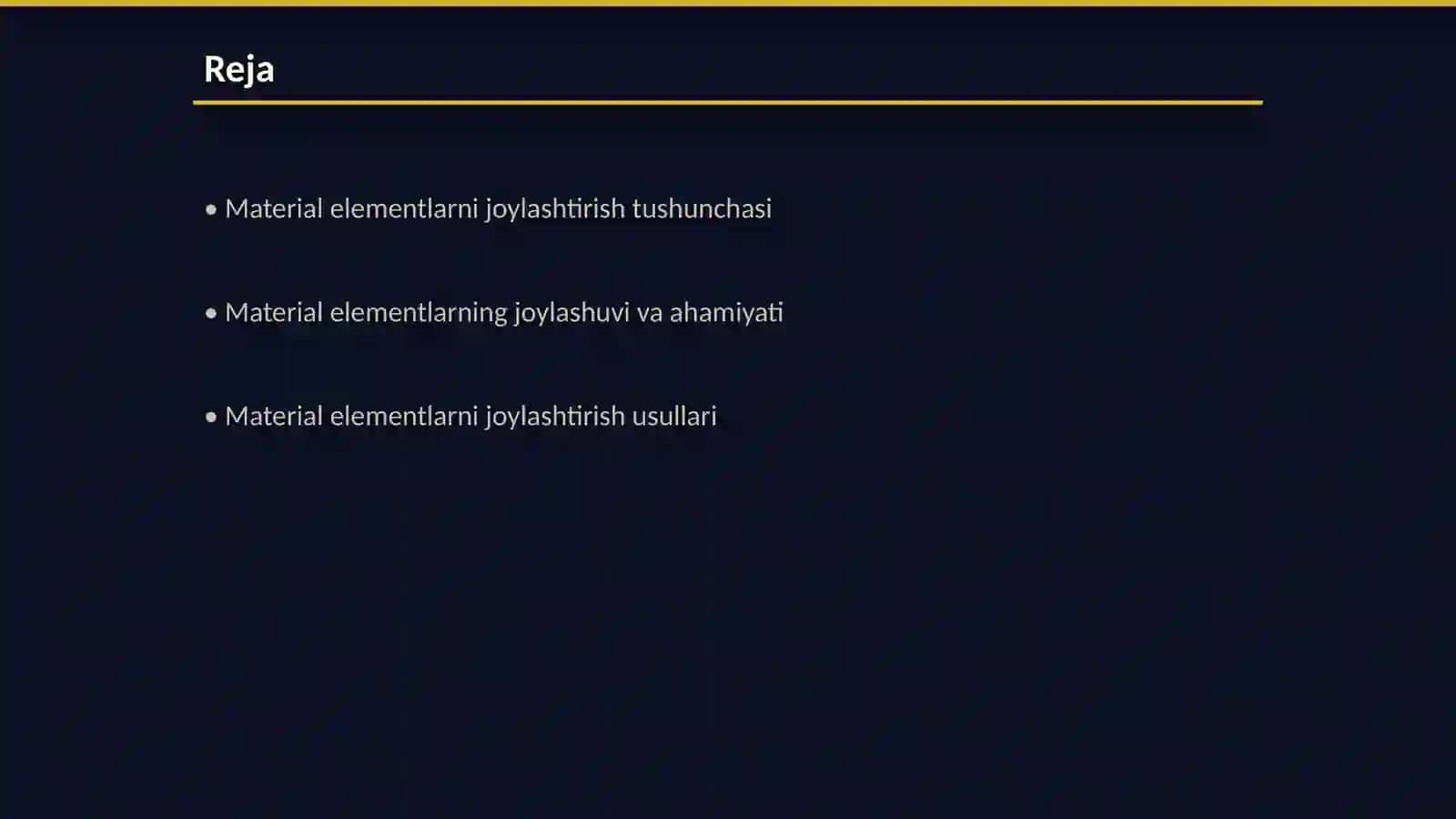 Material elementlarni joylashtirish 2
