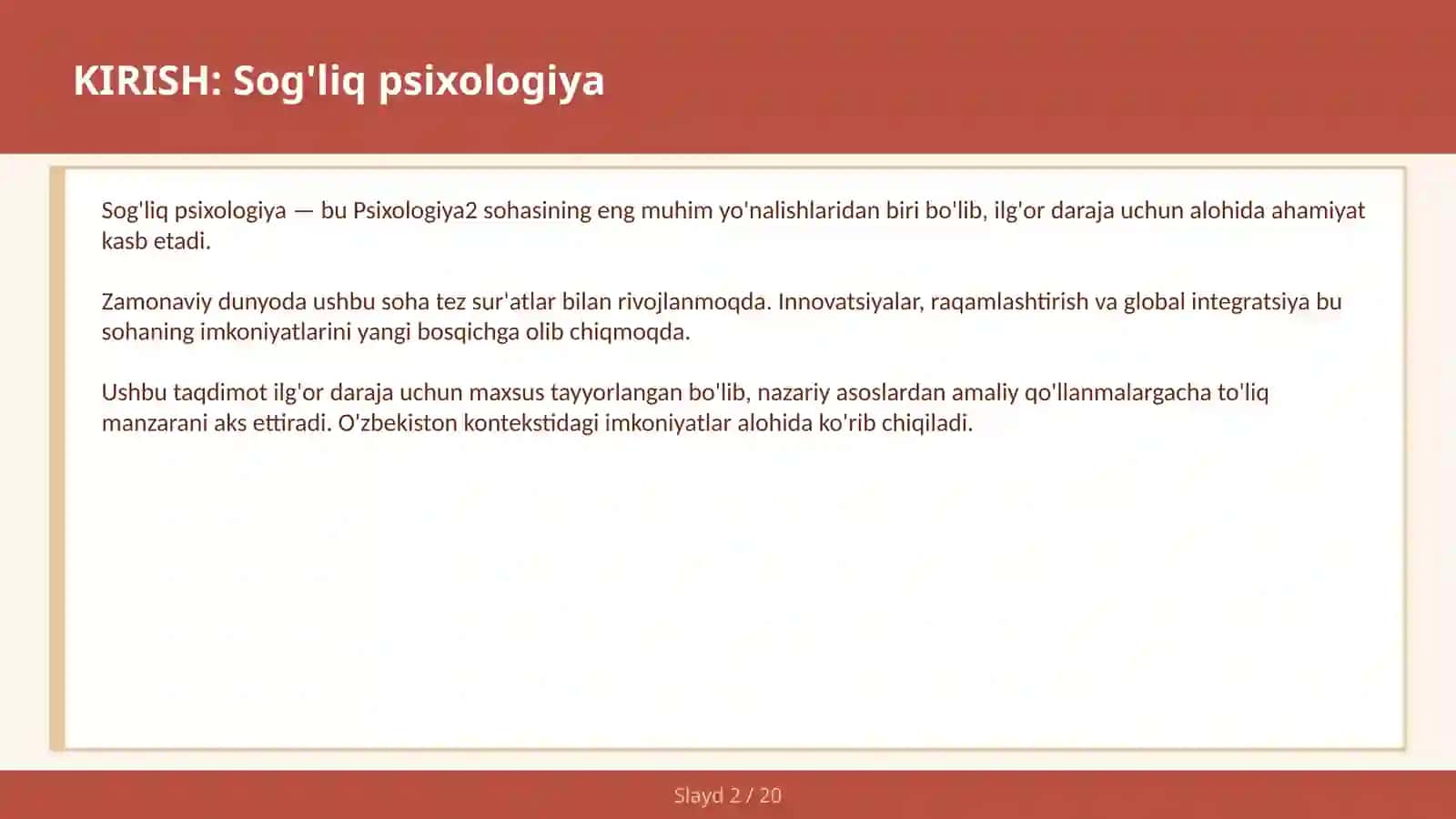 SOG'LIQ PSIXOLOGIYA 2