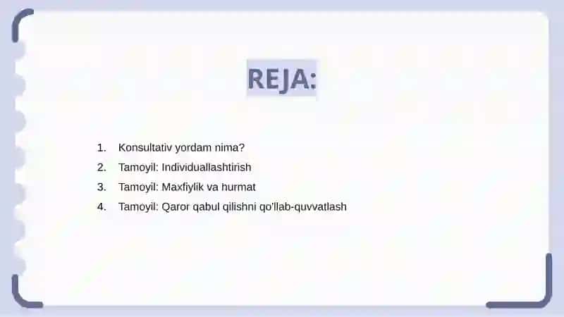Konsultativ yordam tamoyillari 2