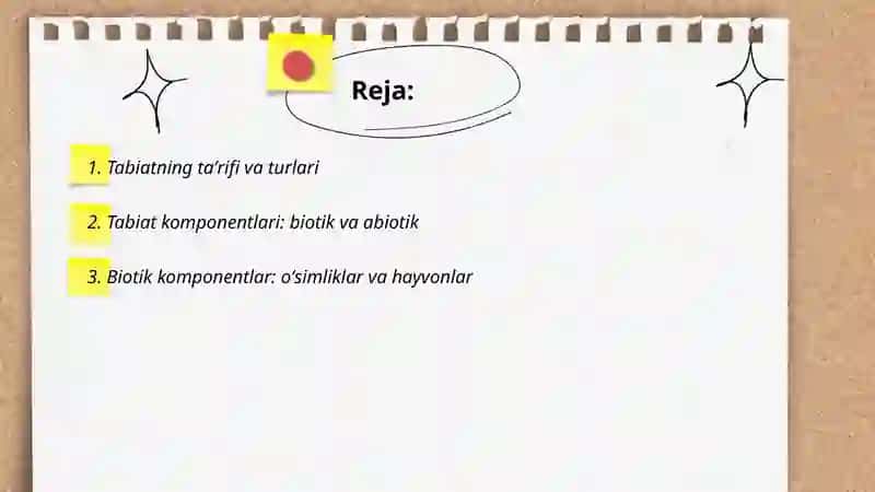 Tabiat haqida asosiy tushunchalar va tabiat komponentlari 2