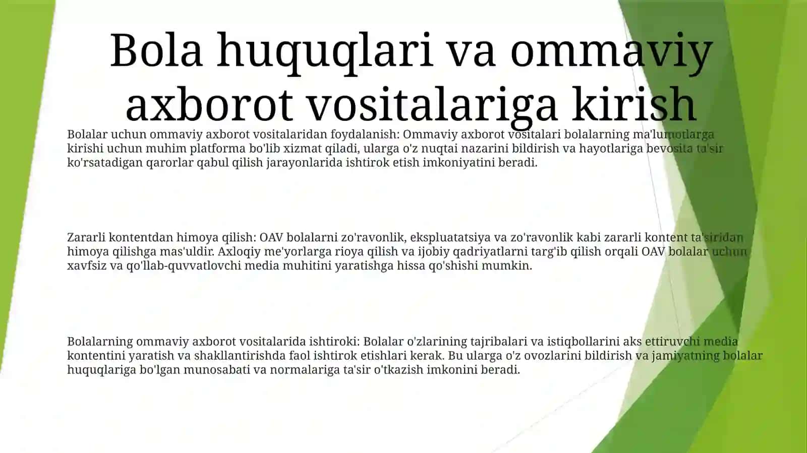 Media Muhitda Bola Huquqlari 2