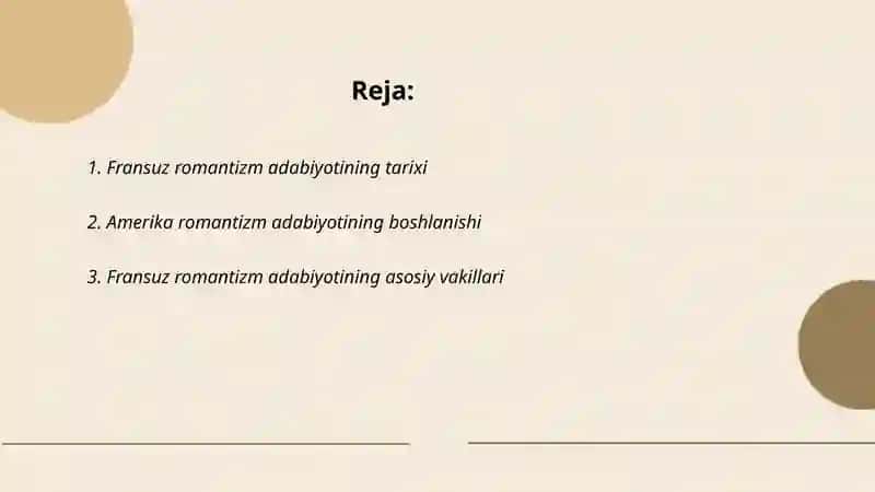 Fransuz, Amerika ramantizm adabiyoti 2