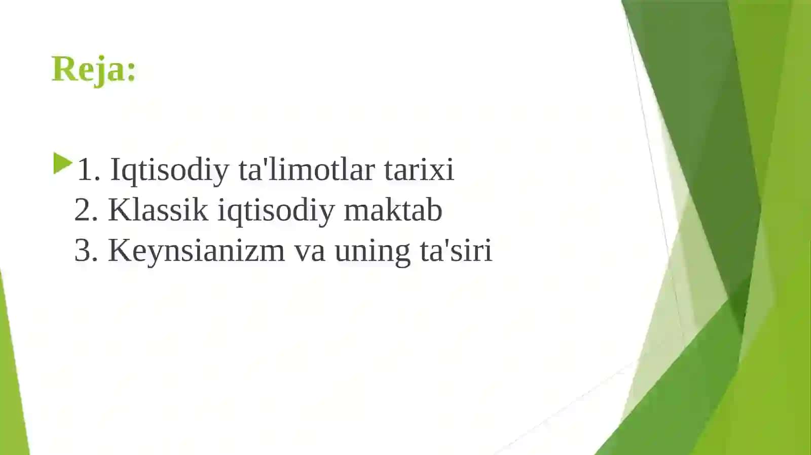 Iqtisodiy ta'limotlar tarixi 2