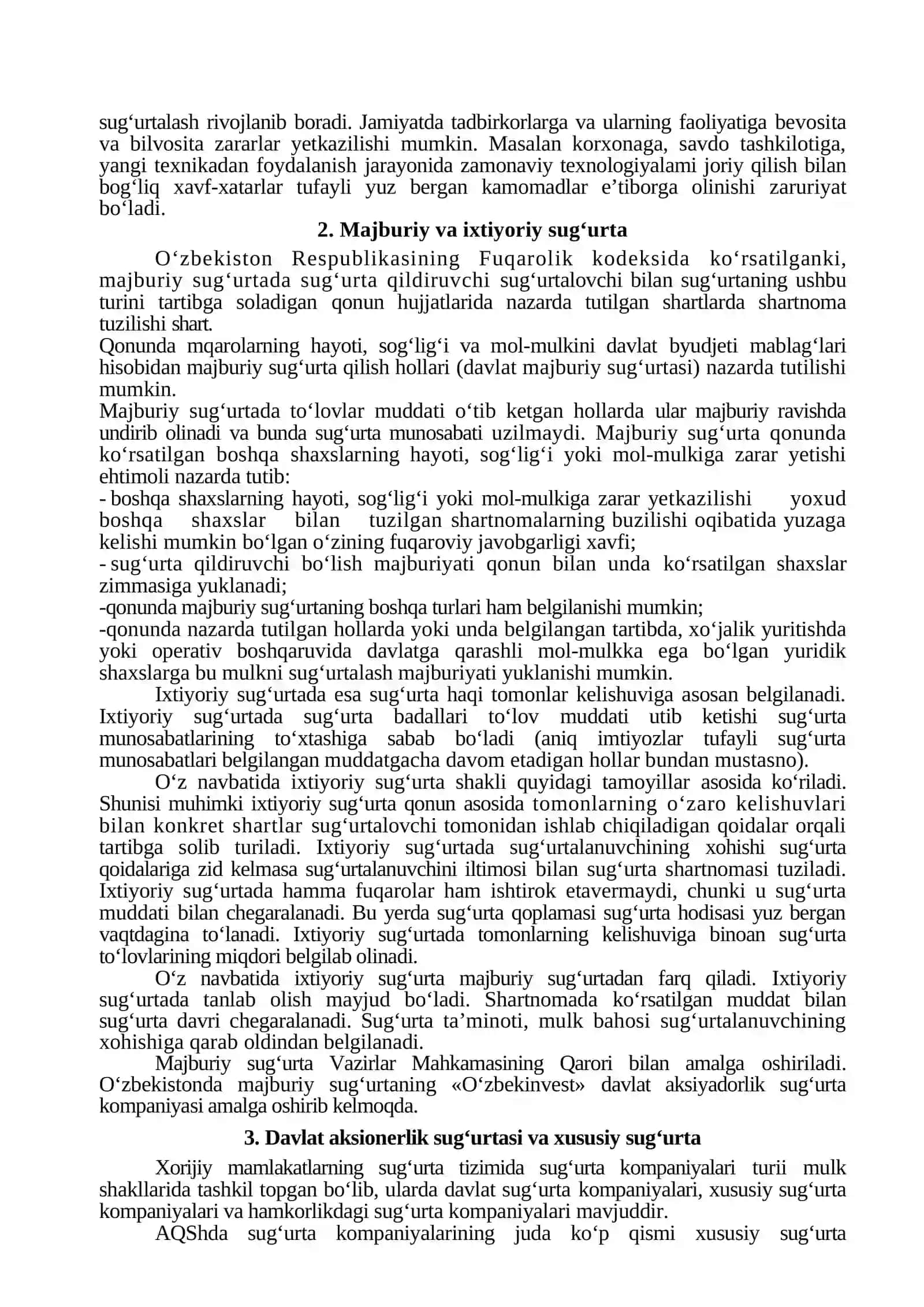 Sug‘urta shakllari 2