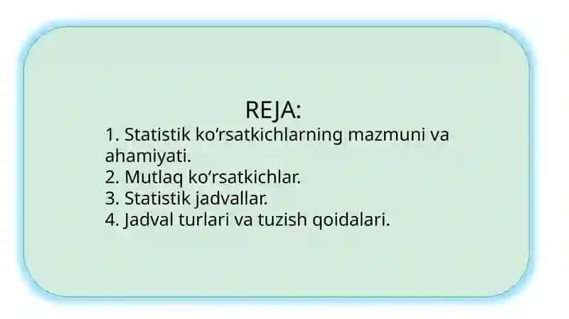 Statistik ko‘rsatkichlar 2