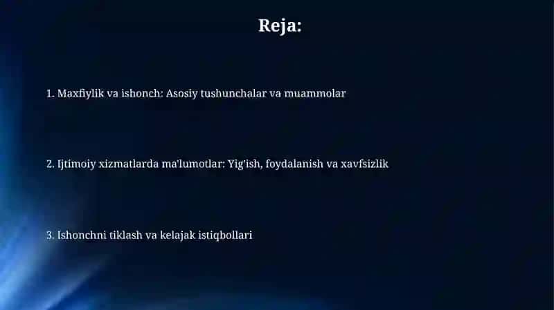 Onlayn ijtimoiy xizmatlarda maxfiylik va ishonch muammolari 2