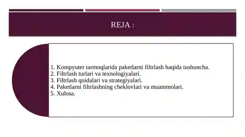 Kompyuter tarmoqlarida paketlarni filtrlash 2