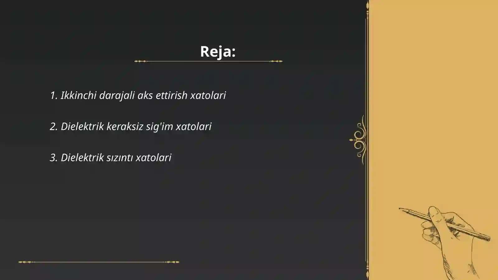 Ikkinchi darajali aks ettirish xatolari 2