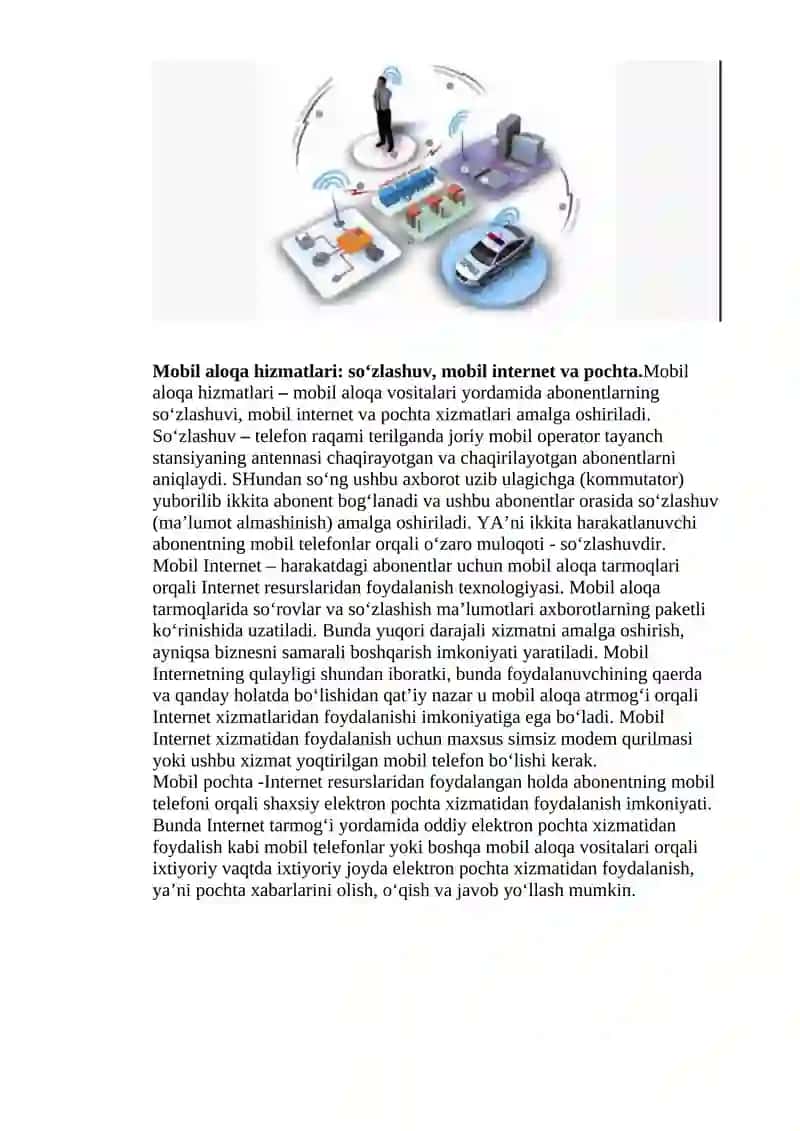 ALOQA VOSITALARI VA MOBIL ALOQA TEXNOLOGIYALARI 2