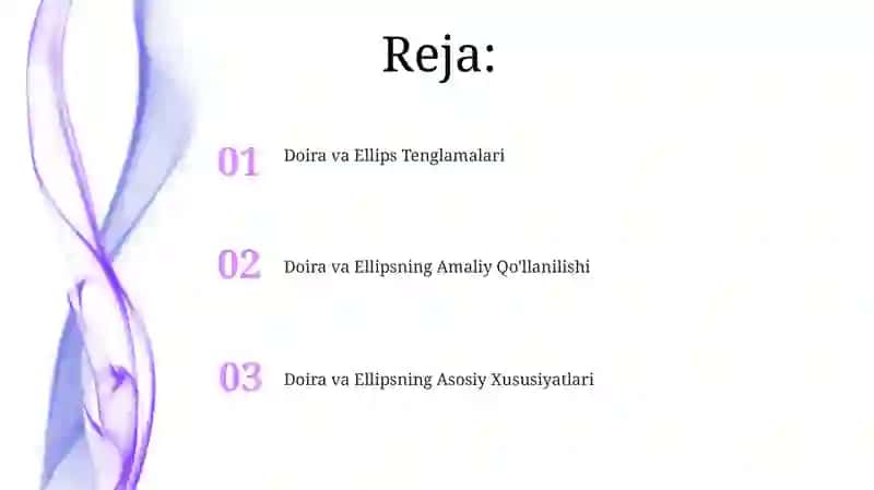 Doira va Ellips Tenglamalari 2