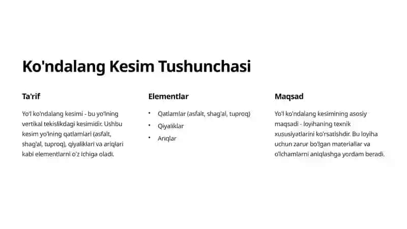 AutoCAD da Yo'l Ko'ndalang Kesimi Chizmasini Chizish 2