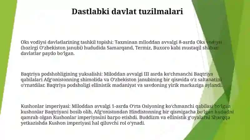 O’Zbek Davlatchiligining Tarixiy Bosqichlari 2