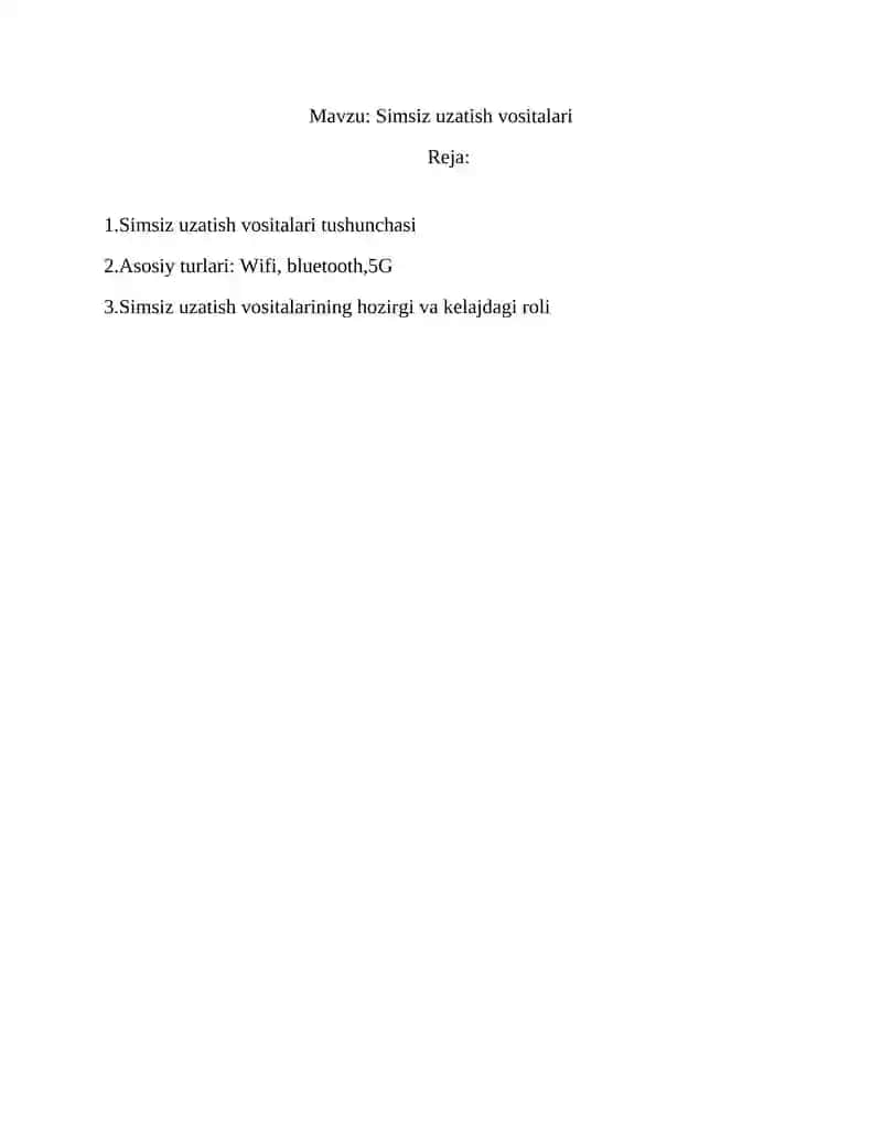 Simsiz uzatish vositalari 2