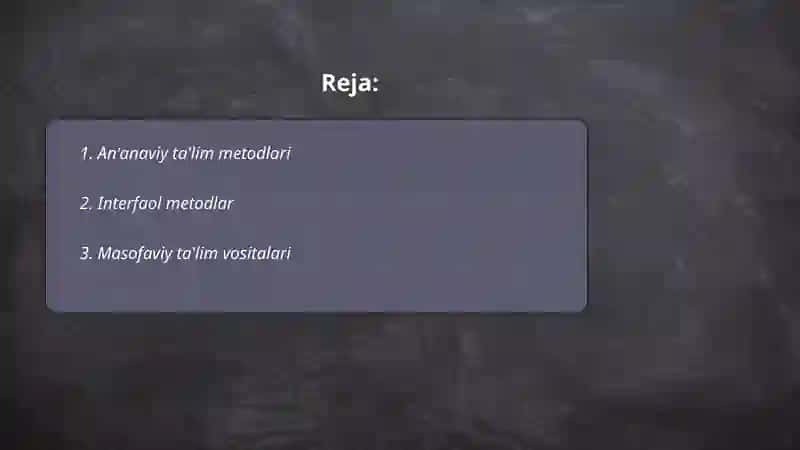 An'anaviy ta'lim metodlari 2