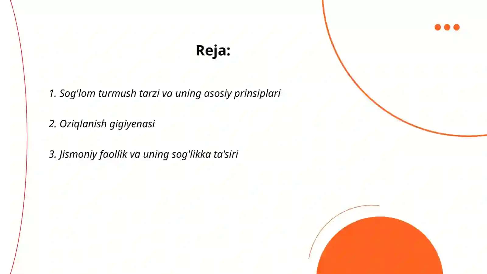 Turmush tarzi va salomatlik 2