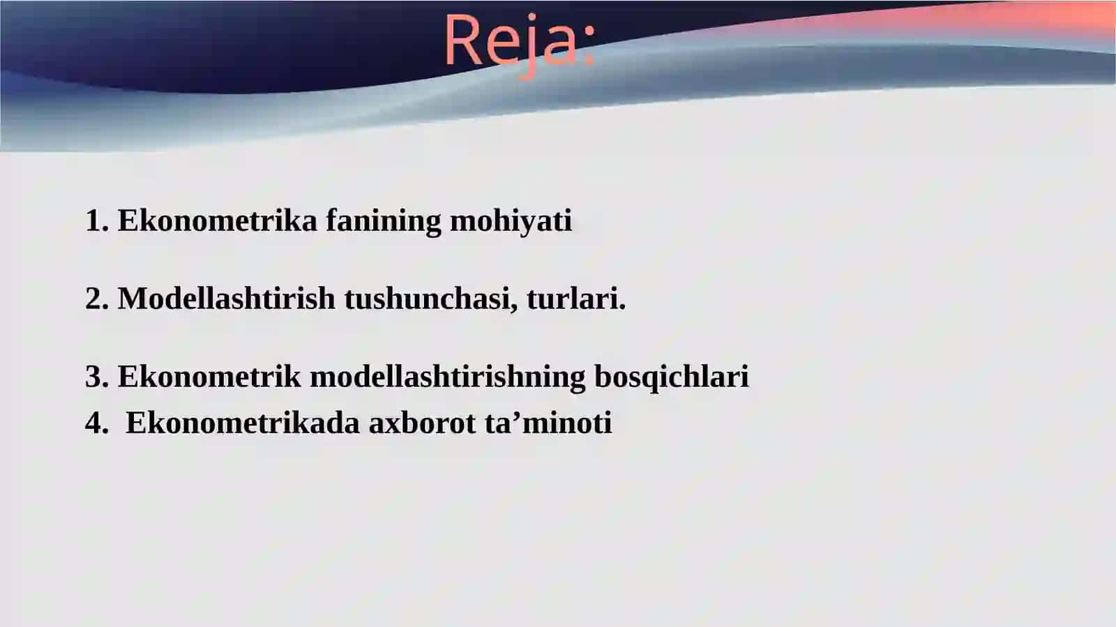 Ekonometrik modellarning axborot ta’minoti 2