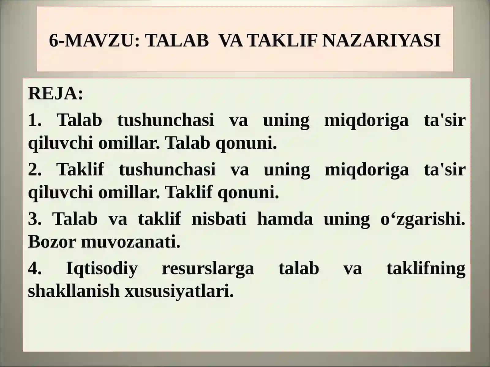 TALAB VA TAKLIF NAZARIYASI 2