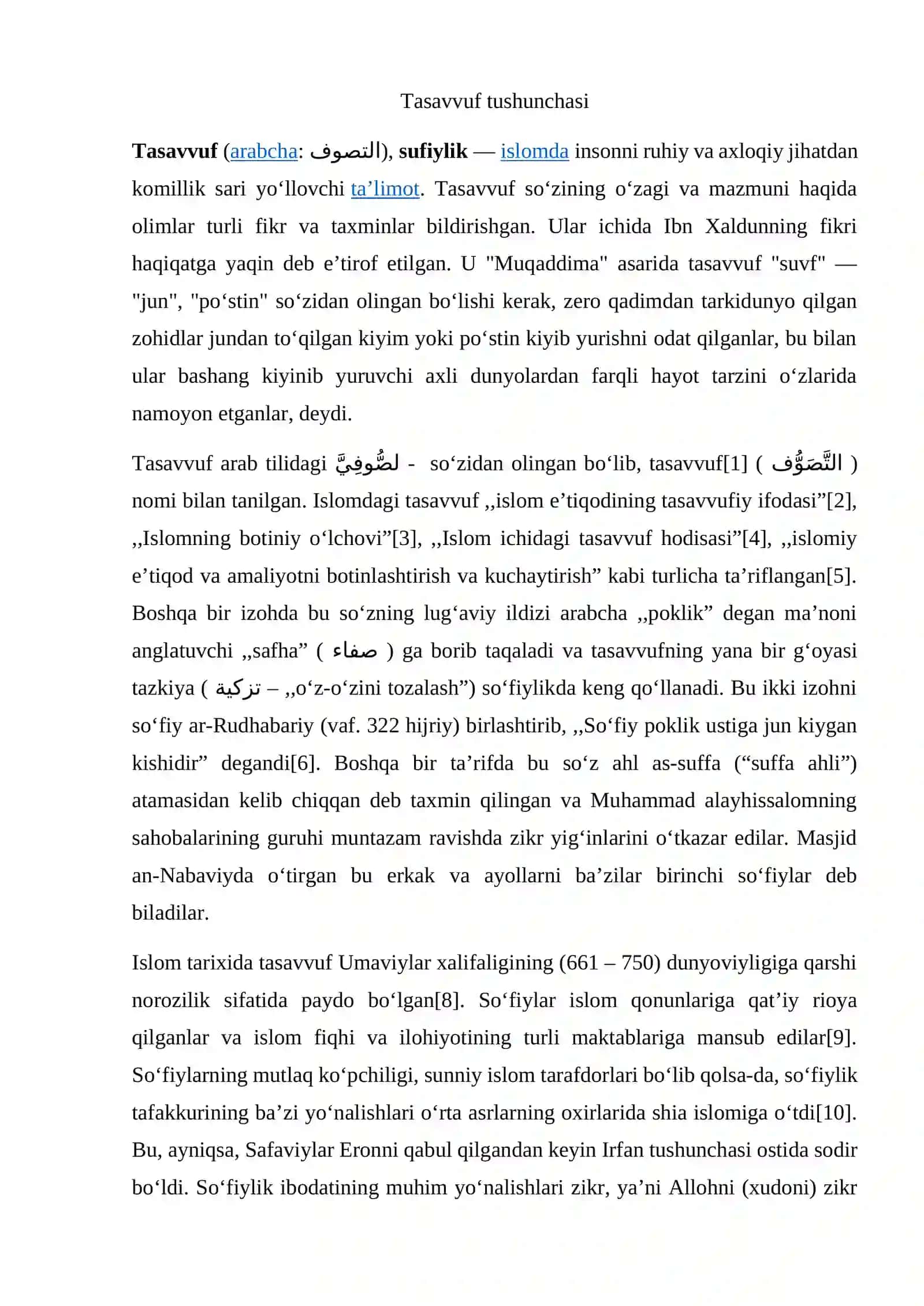 Tasavvuf tushunchasi va uning mohiyati 2