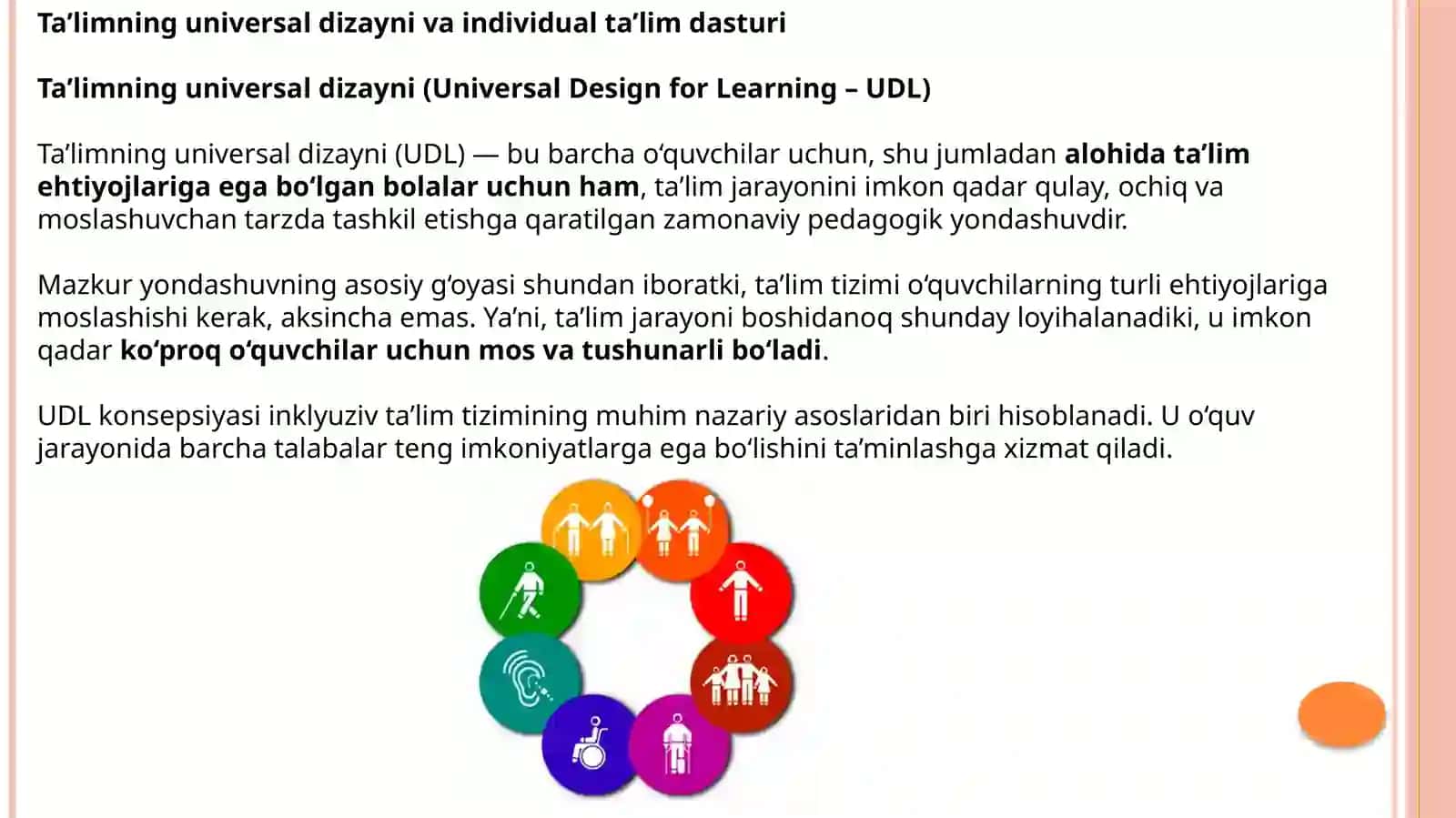 Ta’limning universal dizayni va individual ta’lim dasturi 2