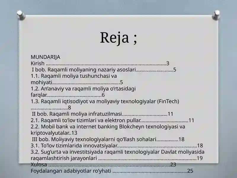 Raqamli moliyaviy texnologiyalar (FinTech) 2