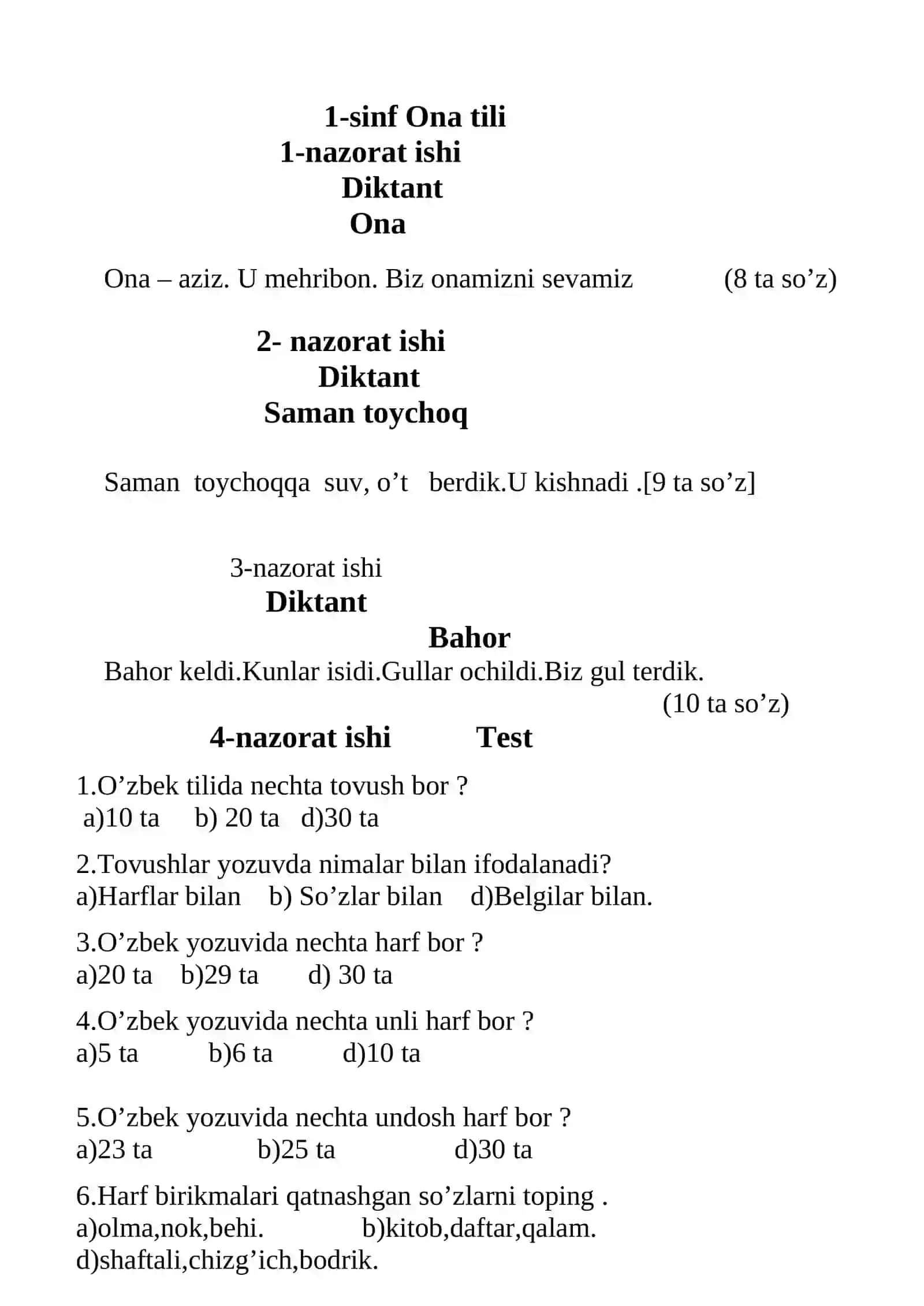 Tekshiruv diktanti 2