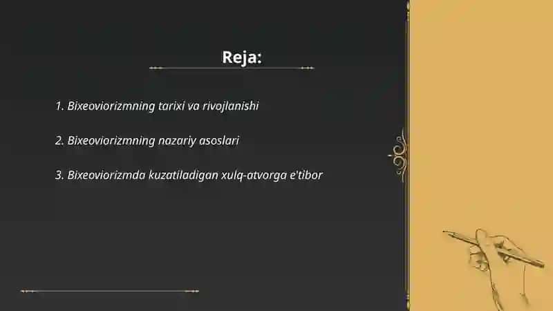 Bixeoviorizmning asosiy holatlari 2