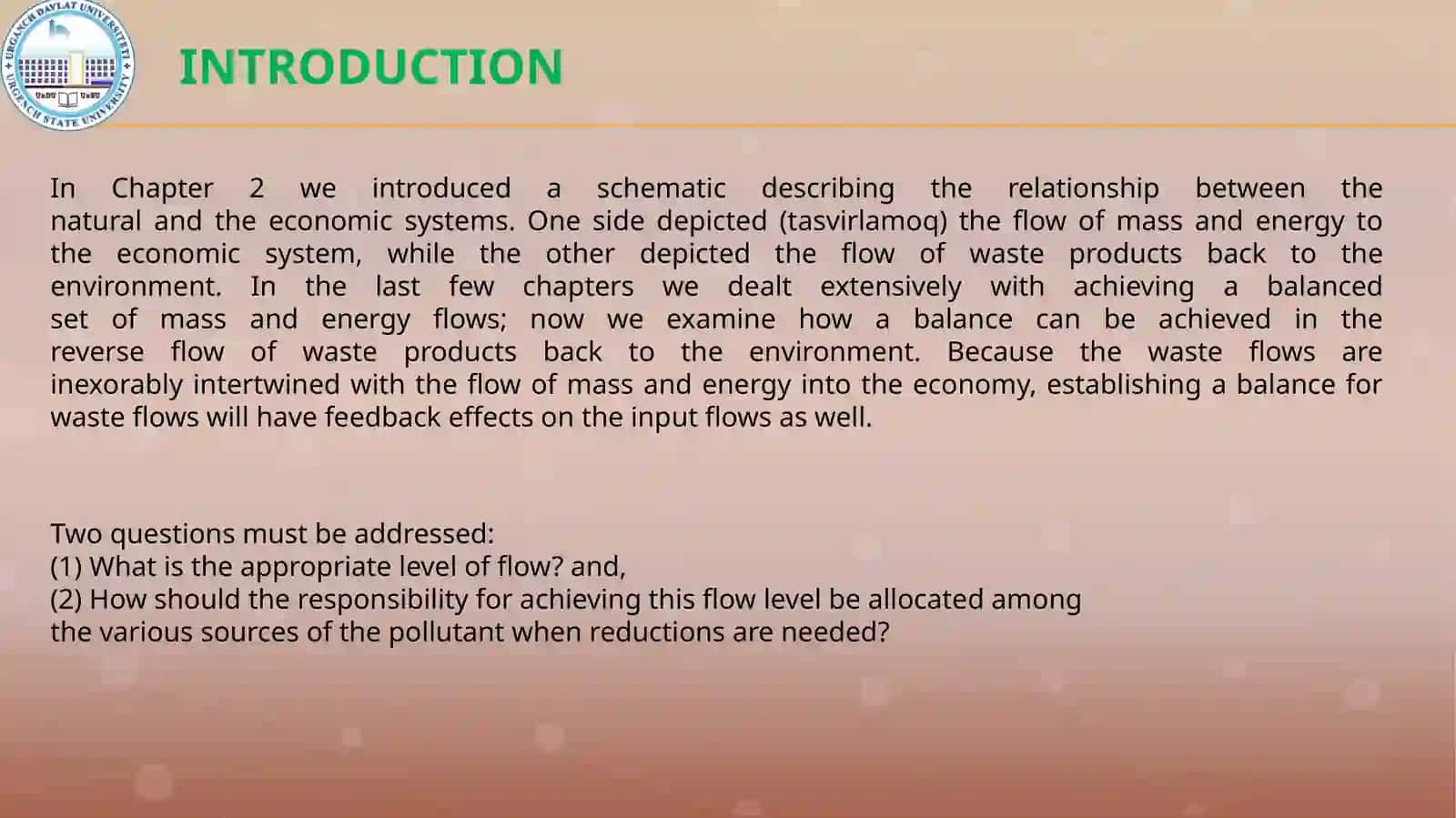 Economics of pollution control 2