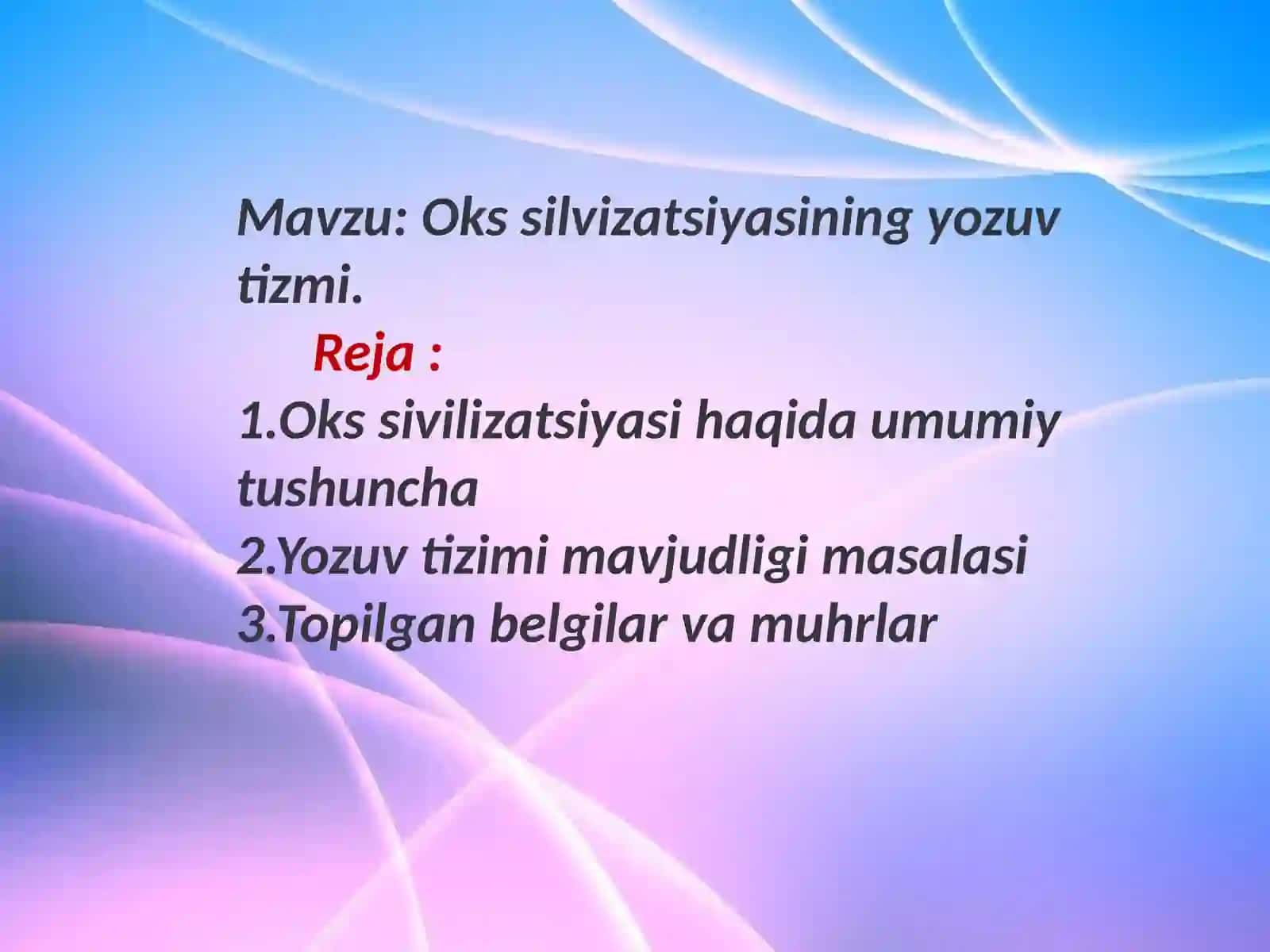 Okssilvizatsiyasiningyozuvtizmi 2
