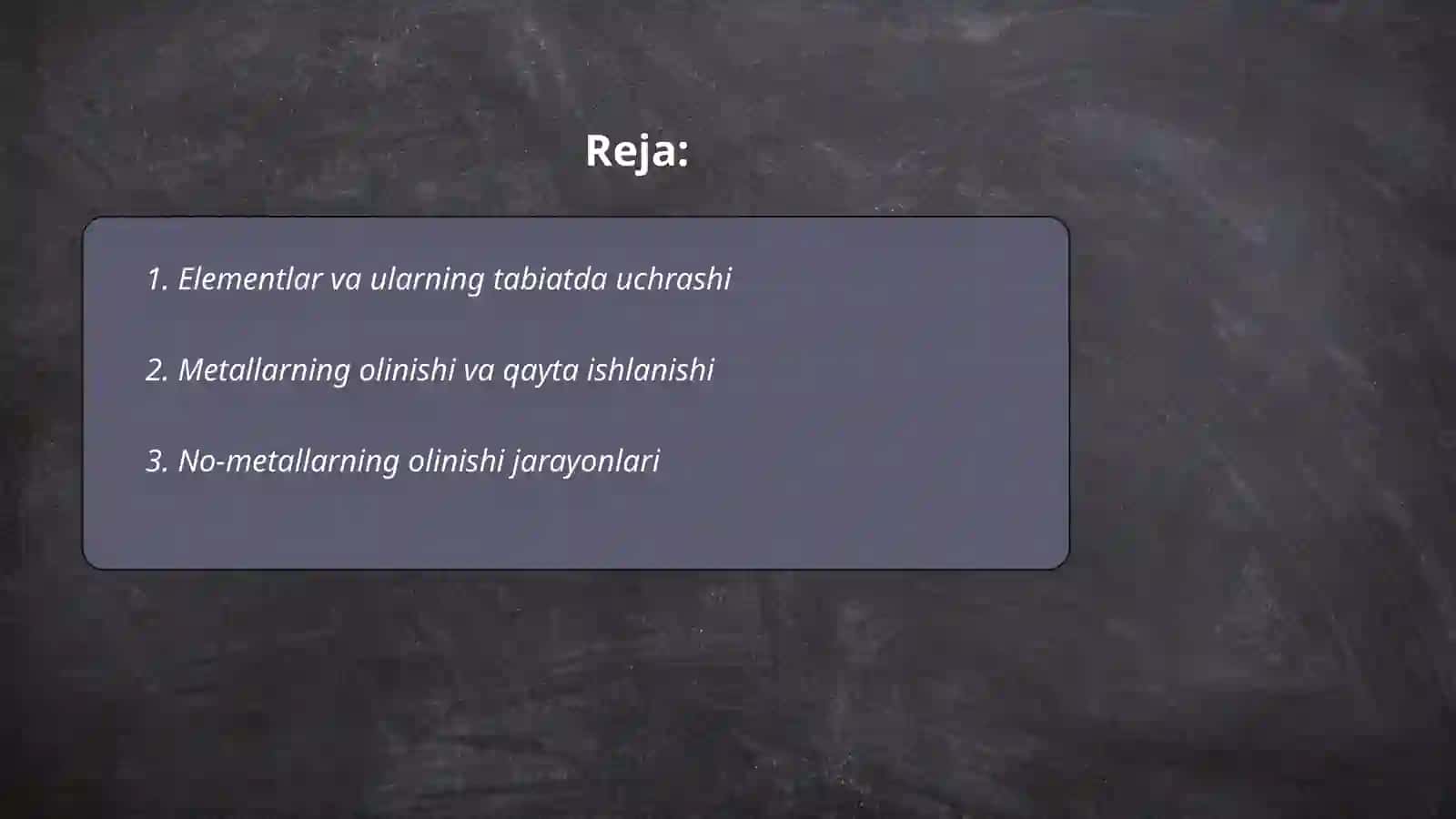Elementlar va ularning tabiatda uchrashi 2
