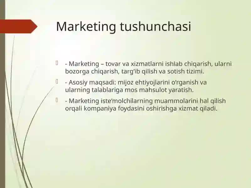 Marketing va uning rivojlanish bosqichlari 2