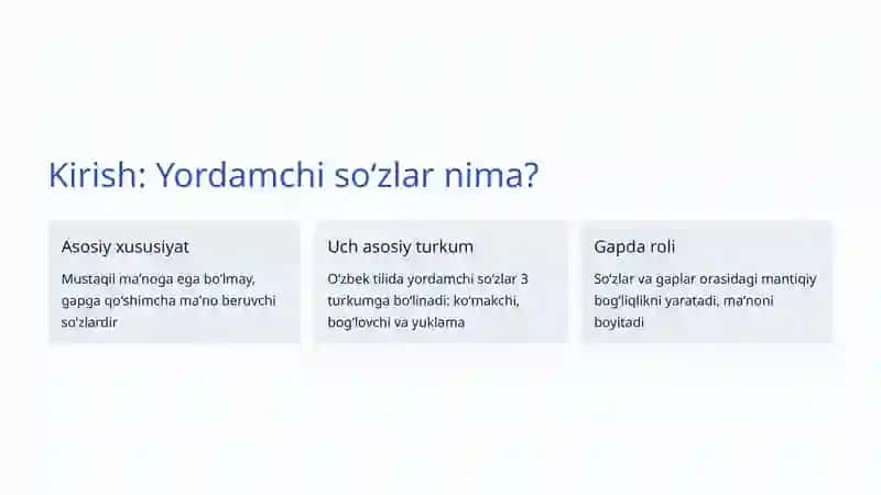 Yordamchi soʻz turkumlari 2