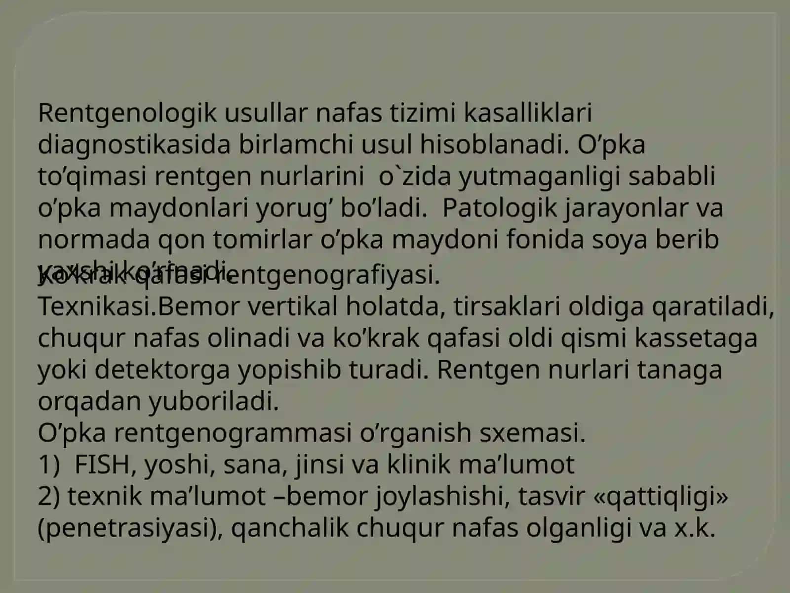 Ko’krak qafasi rentgenografiyasi 2