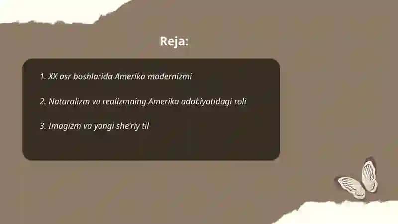XX asr boshlarida Amerika adabiyoti 2