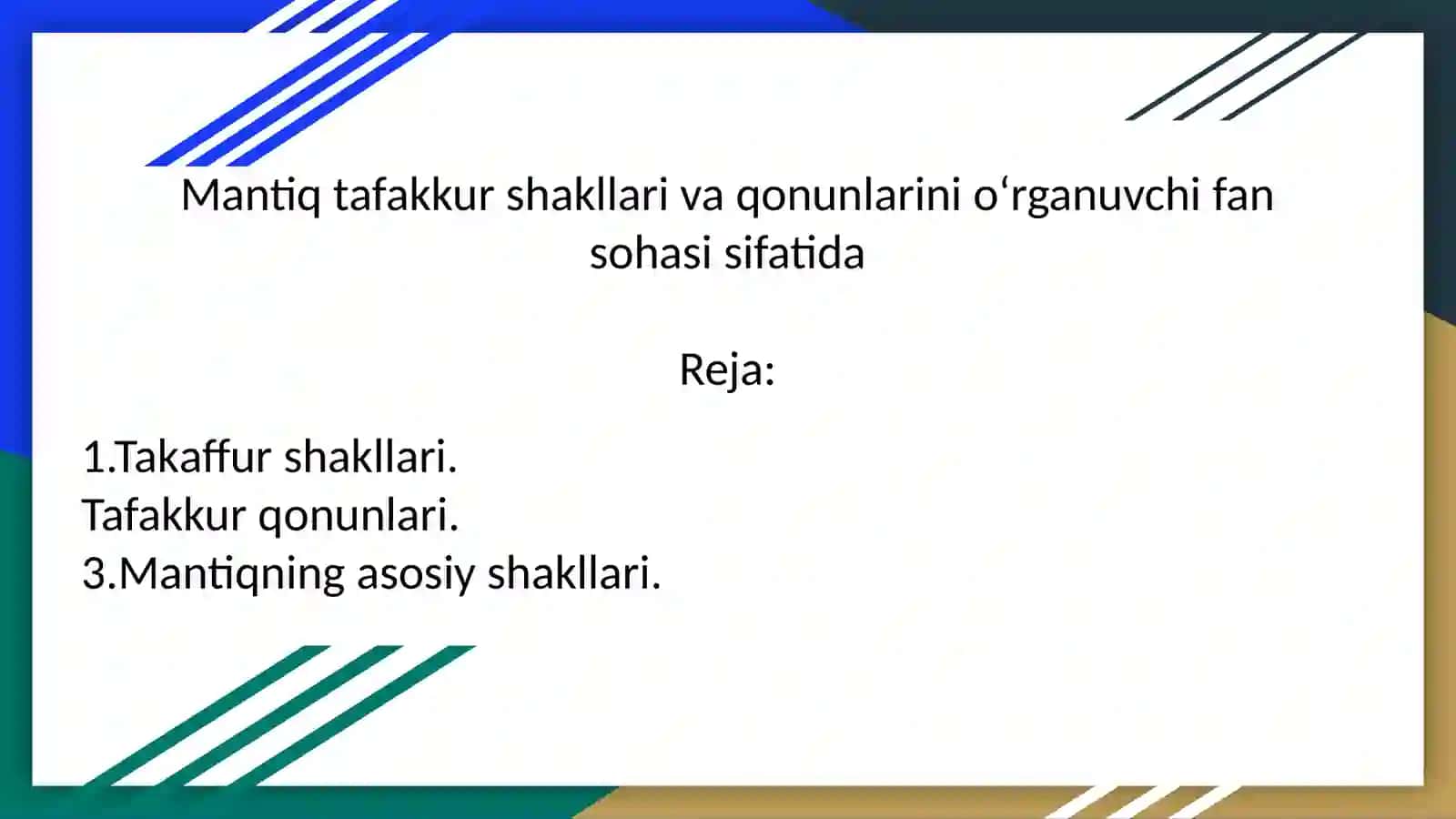 Mantiq fani haqida umumiy ma’lumot 2