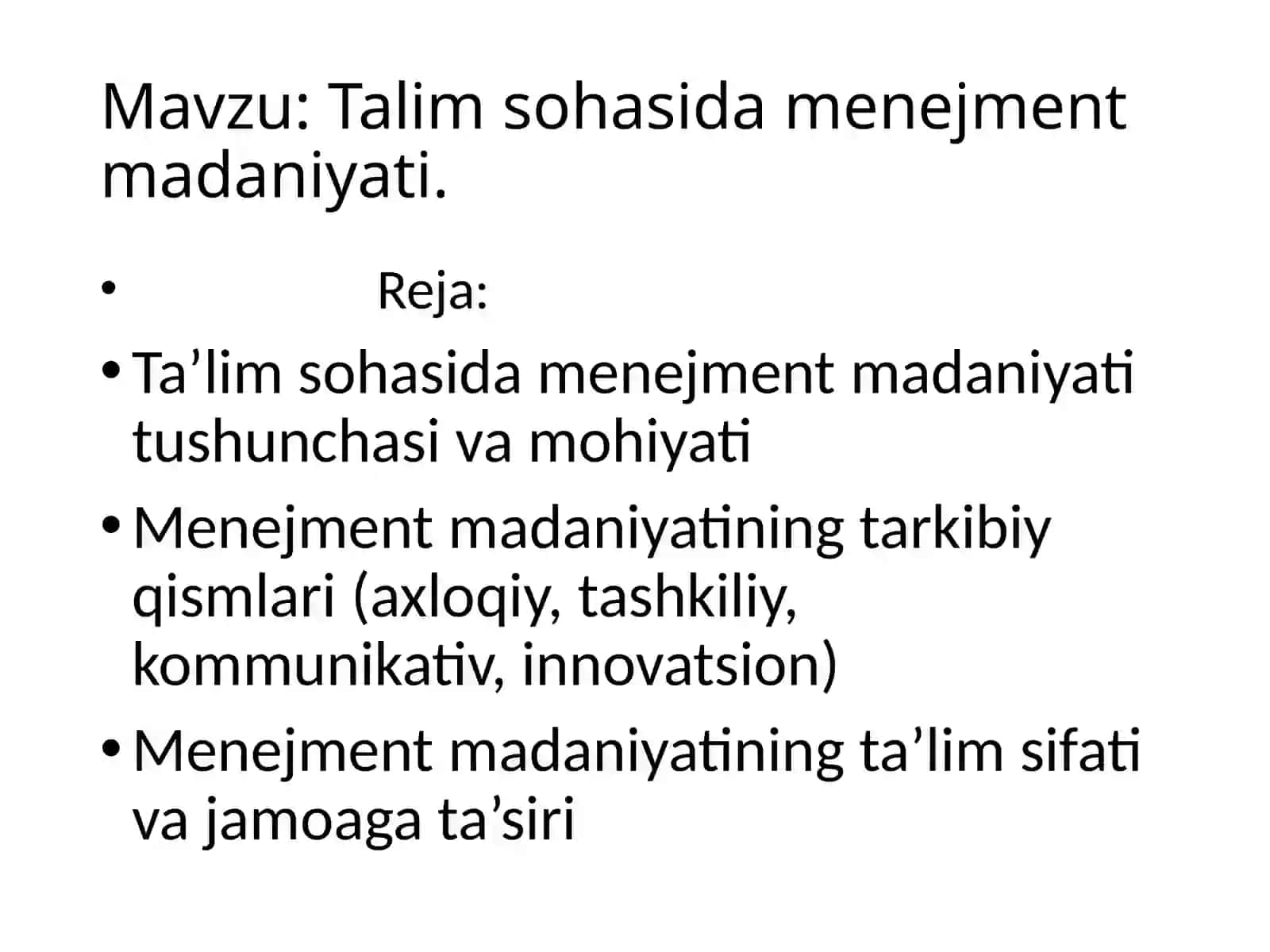 Talim sohasida menejment madaniyati 2