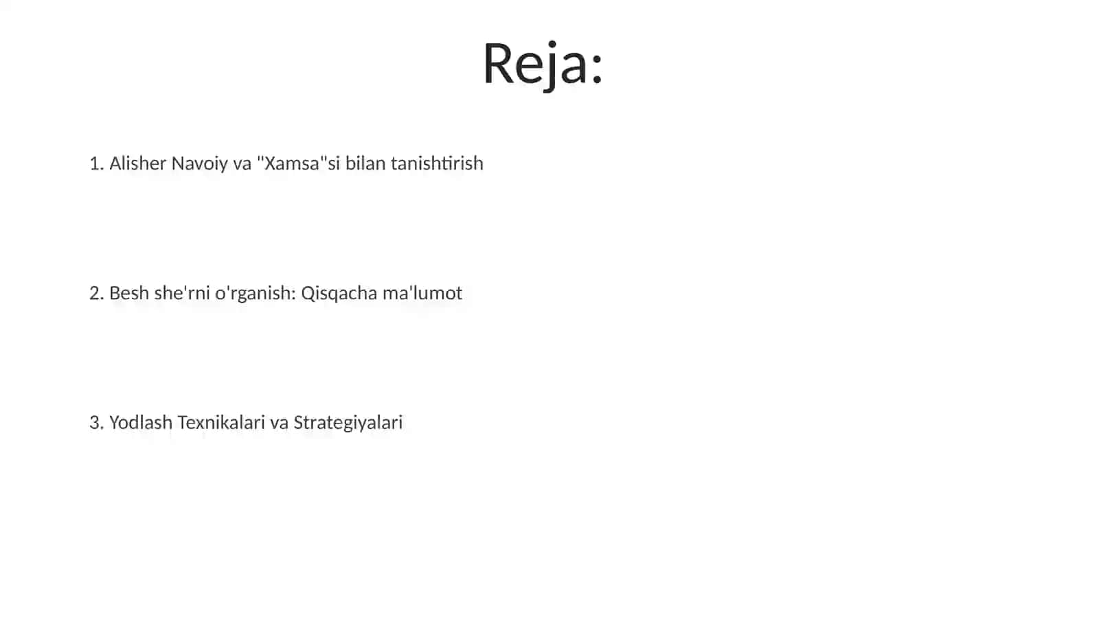Navoiy "Xamsa"sining har bir dostonidan beshtadan bayt yod olish 2