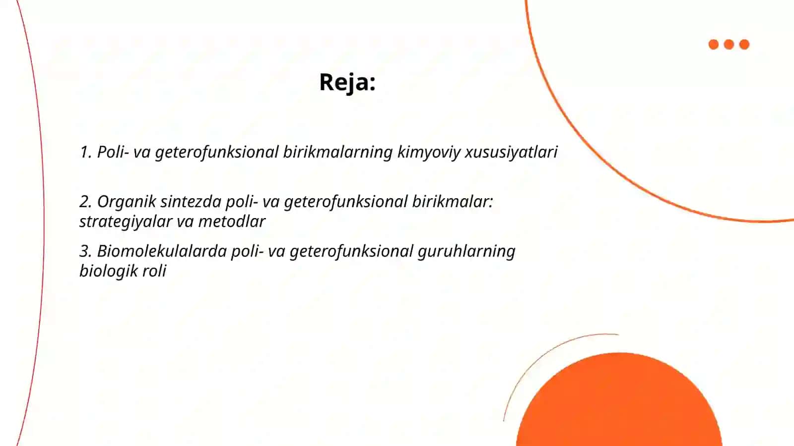 Poli-vа geterofunktsiоnаl birikmаlаr metаbоlitlаr vа dоrivоr moddalar sifаtidа 2