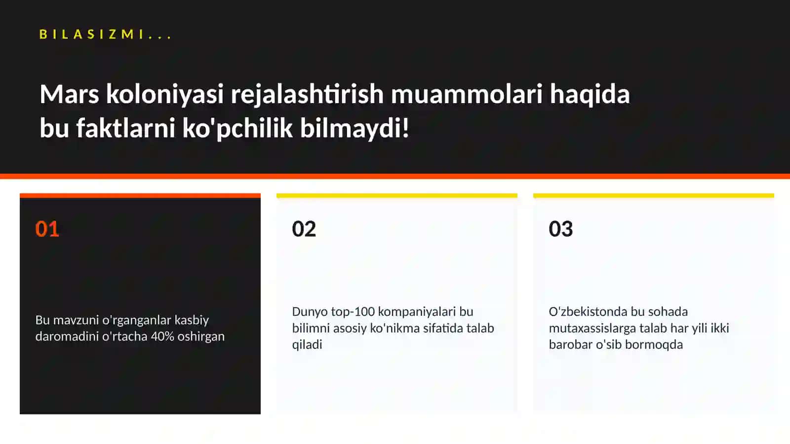 Mars koloniyasi rejalashtirish muammolari 2