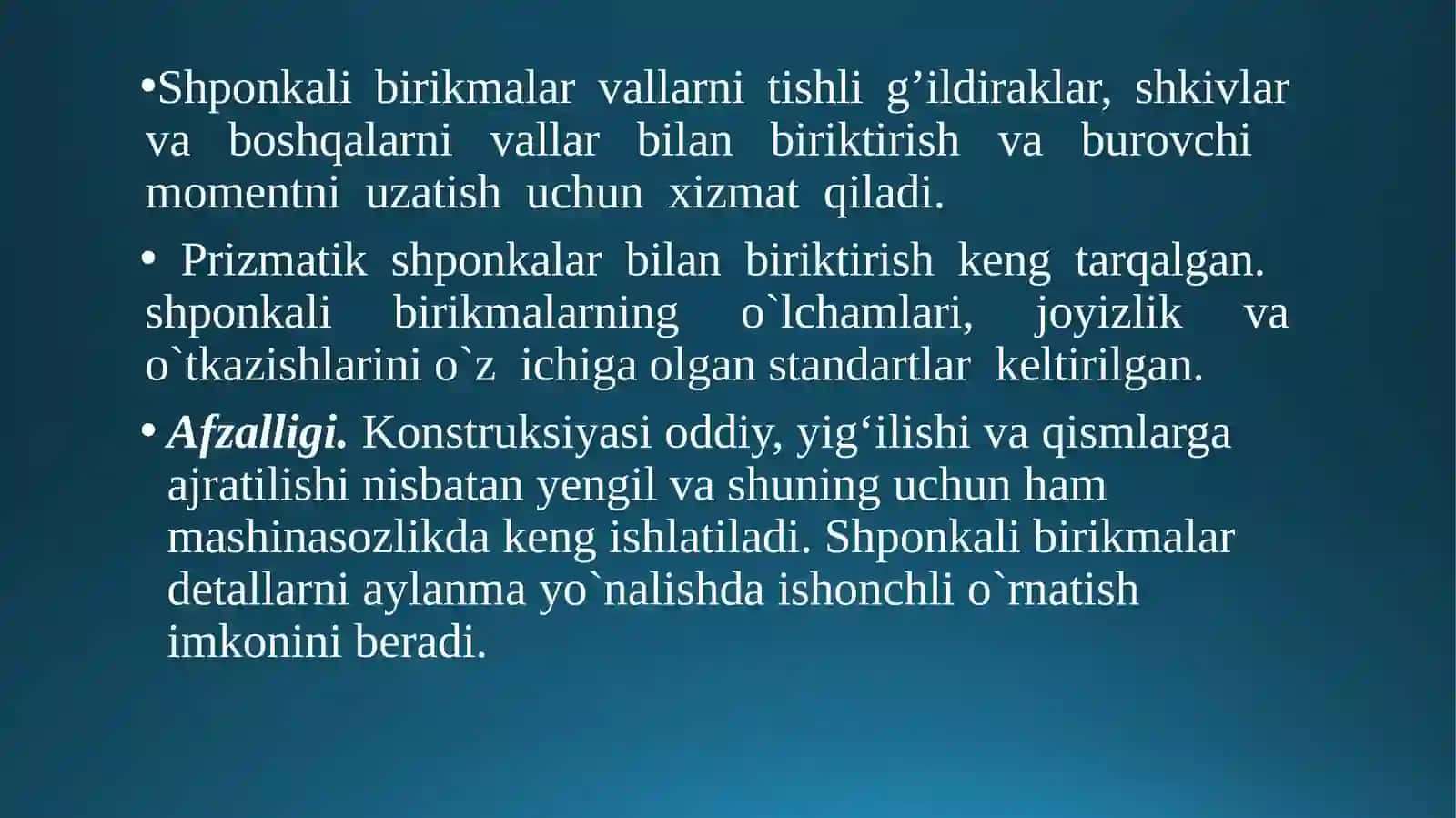 Shponkali birikmalar 2