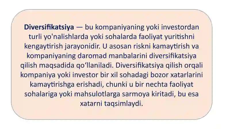 Diversifikatsiya: Riskni Kamaytirishning Samarali Usullari 2