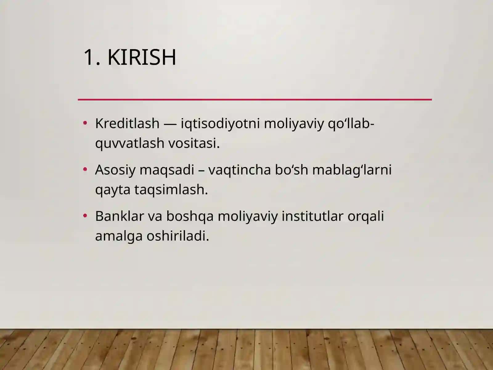 Kreditlashni Tashkil Etish Asoslari 2