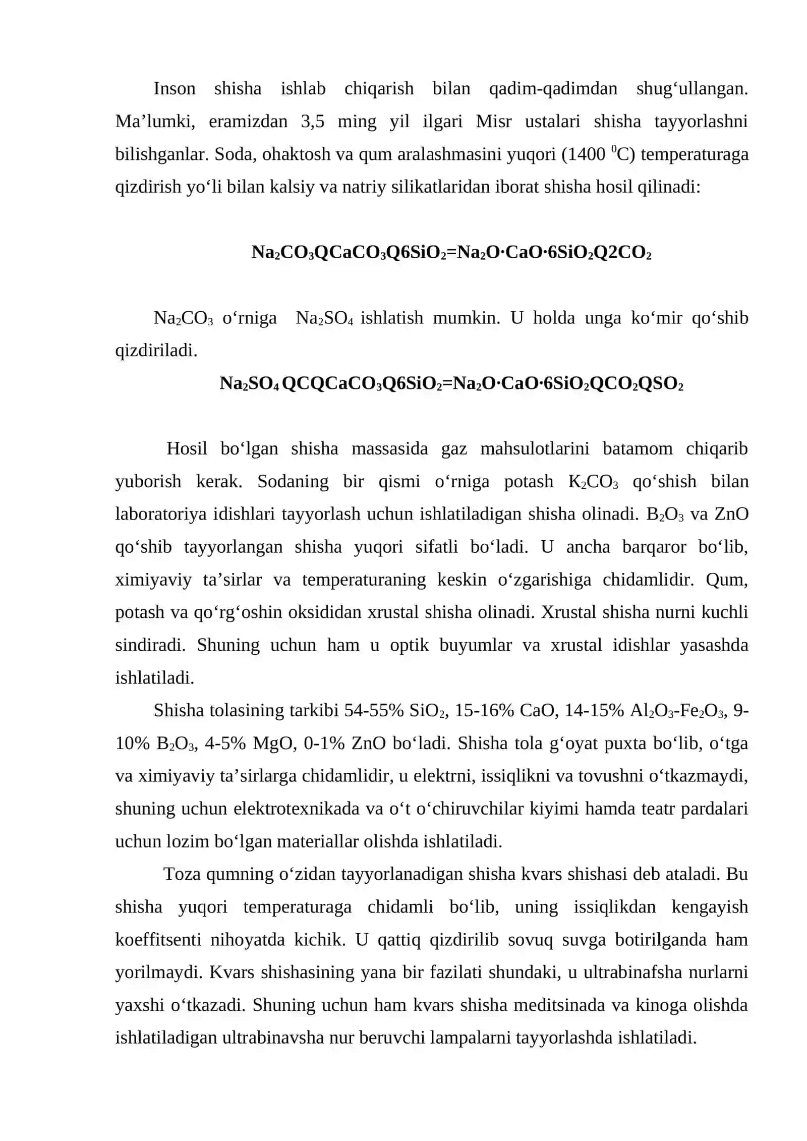 Shisha ishlab chiqarish texnologiyasi 2