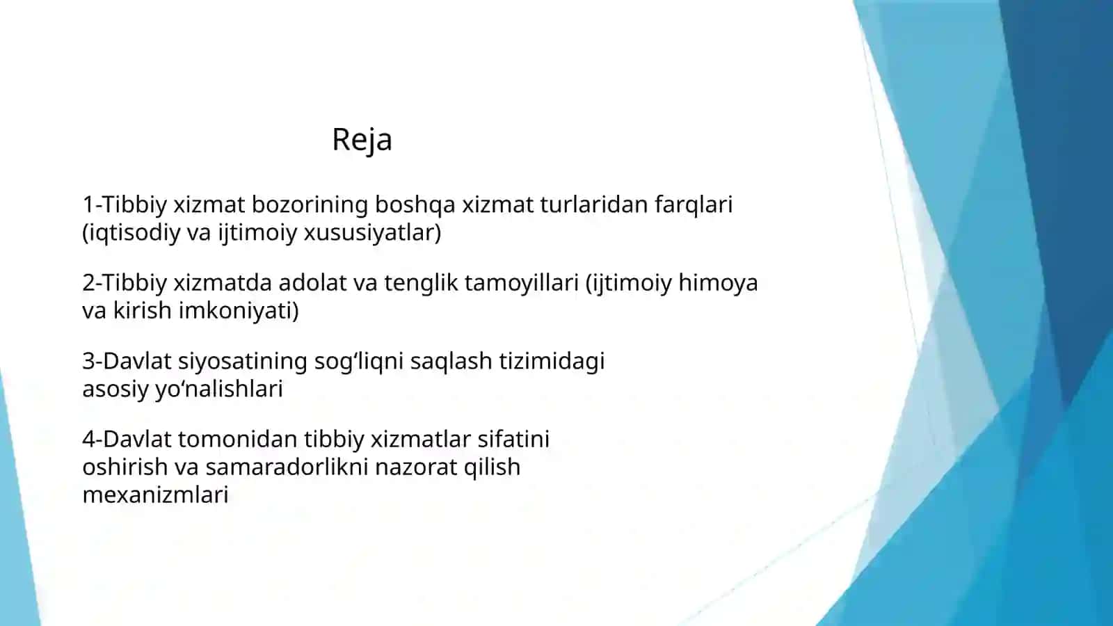 Tibbiy hizmat ko'rsatishning o'ziga hos hususiyalari 2