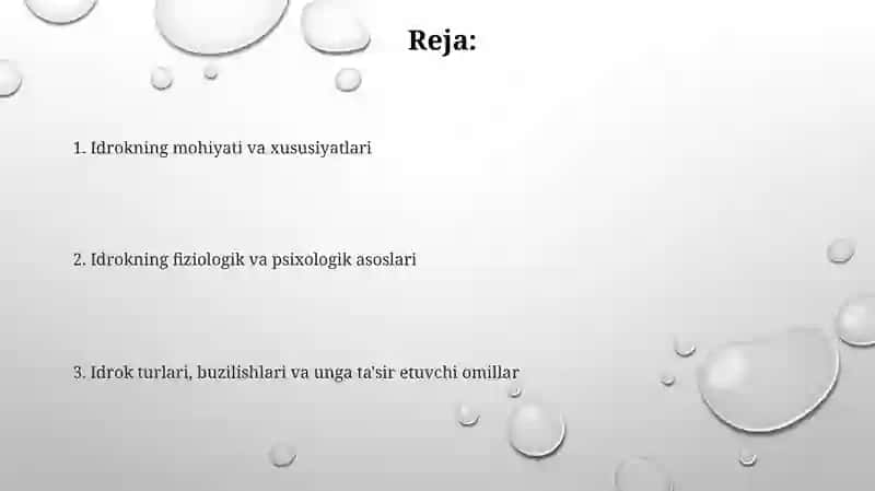 Idrok haqida tushuncha va uning xususiyatlari 2