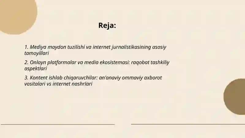 Mediya maydon tuzilishi va internet jurnalistikasida raqobat muhiti 2