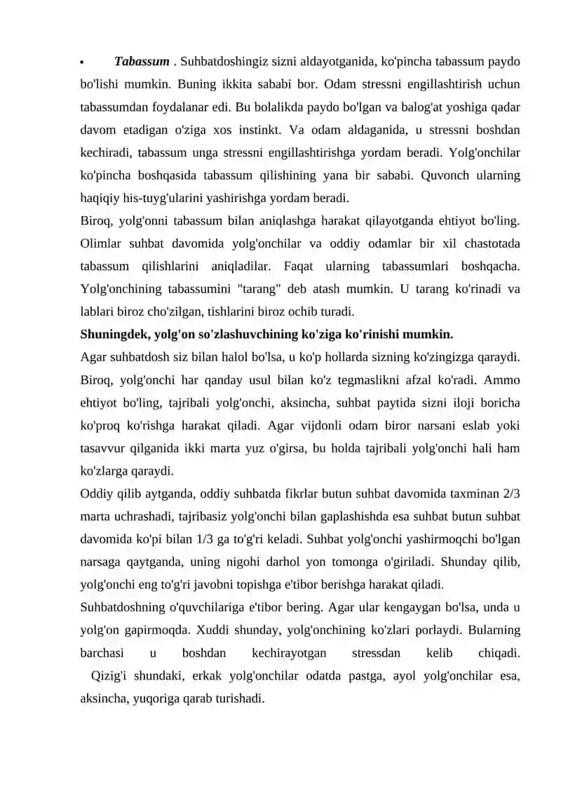 Yolg'onni aniqlash va uni fosh etish 2
