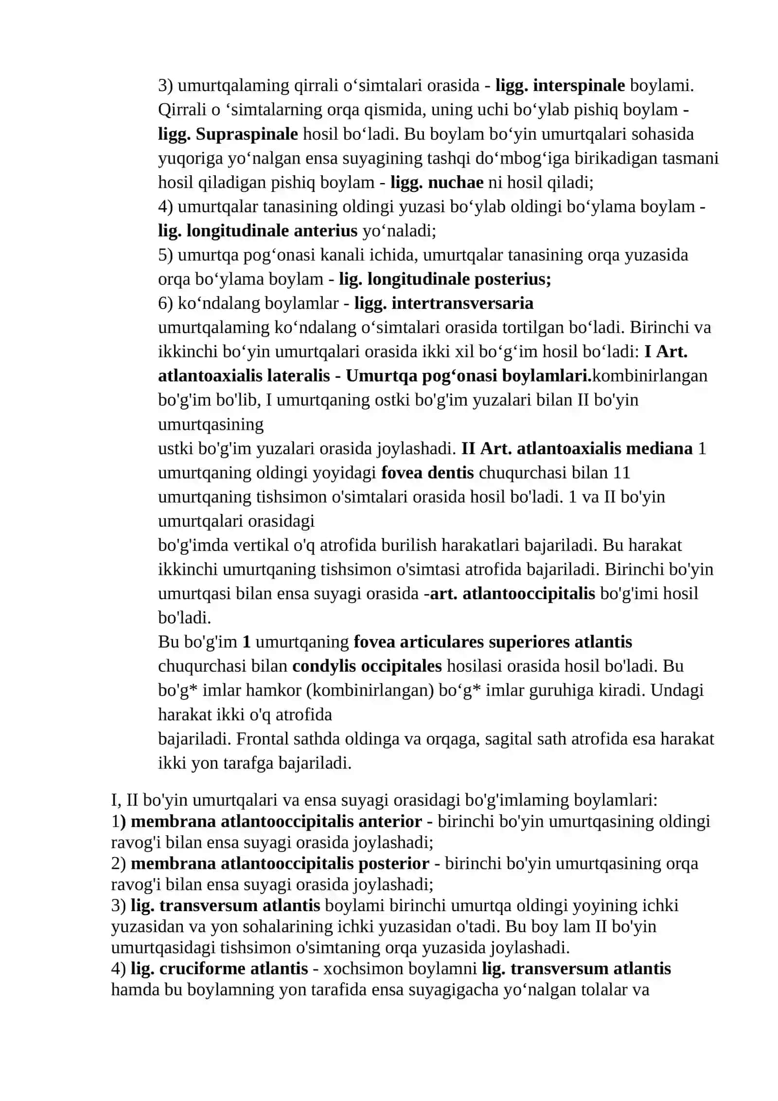 Umurtqalarning o’zaro birikishi 2