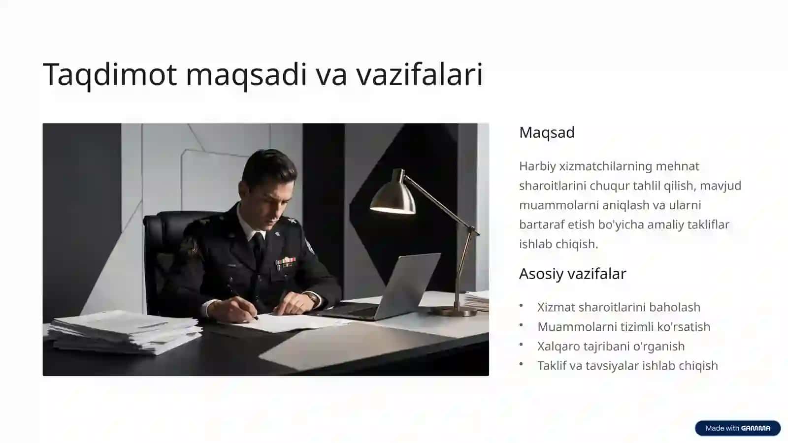 Harbiy xizmatchilarning mehnat sharoitlari 2