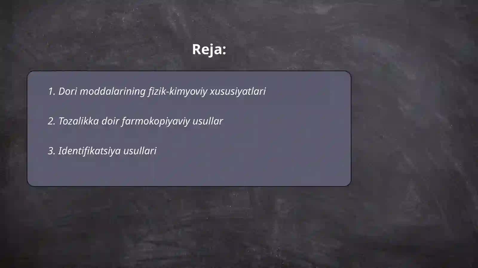 Dori moddalarining umumiy farmokopiyaviy tahlil usullari 2