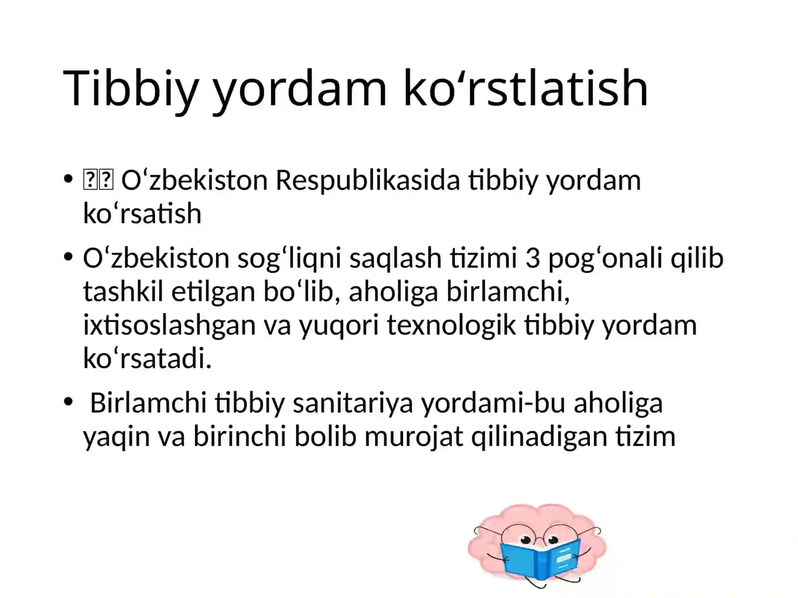 O‘zbekiston Respublikasida tibbiy yordam ko‘rsatish 2